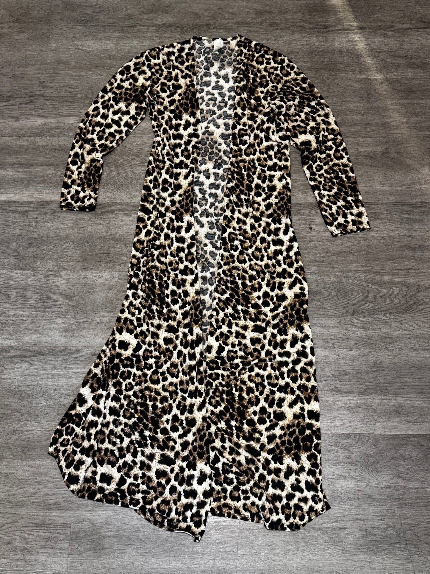 S LilyPad Cheetah Long Cardigan