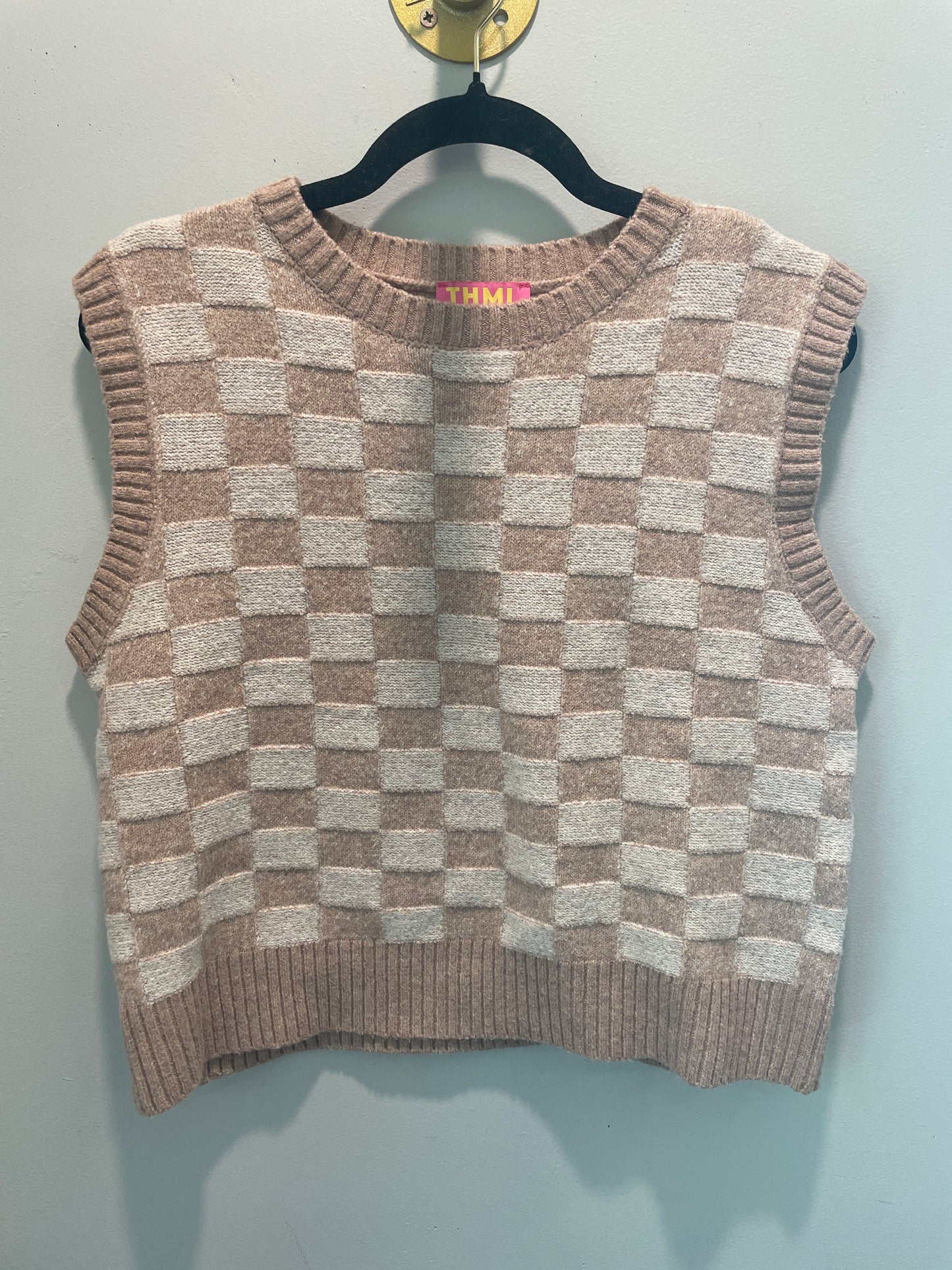 M THML Wavy Checkered Sweater Vest