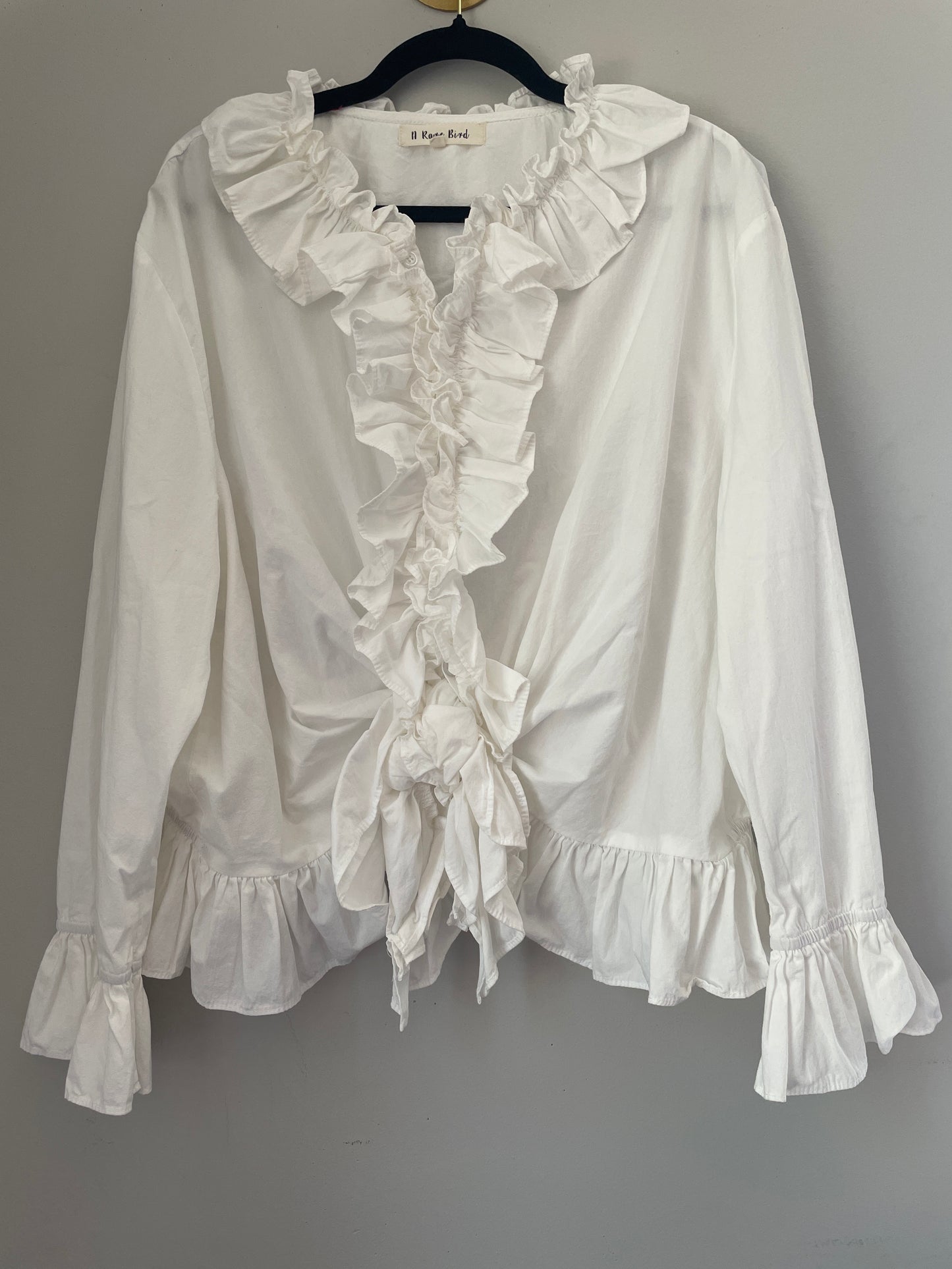 O/S White Ruffle Top