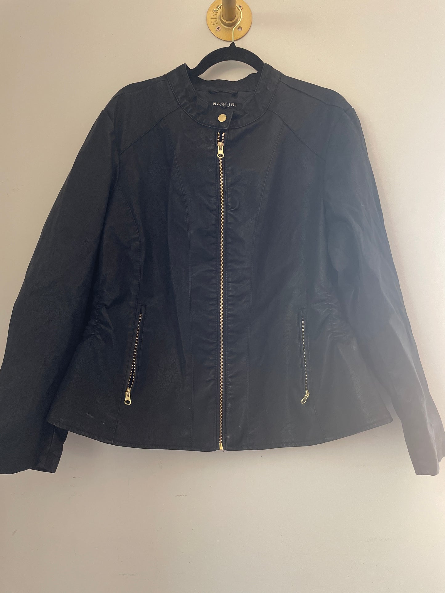 2x Baccini Black Faux Leather Jacket
