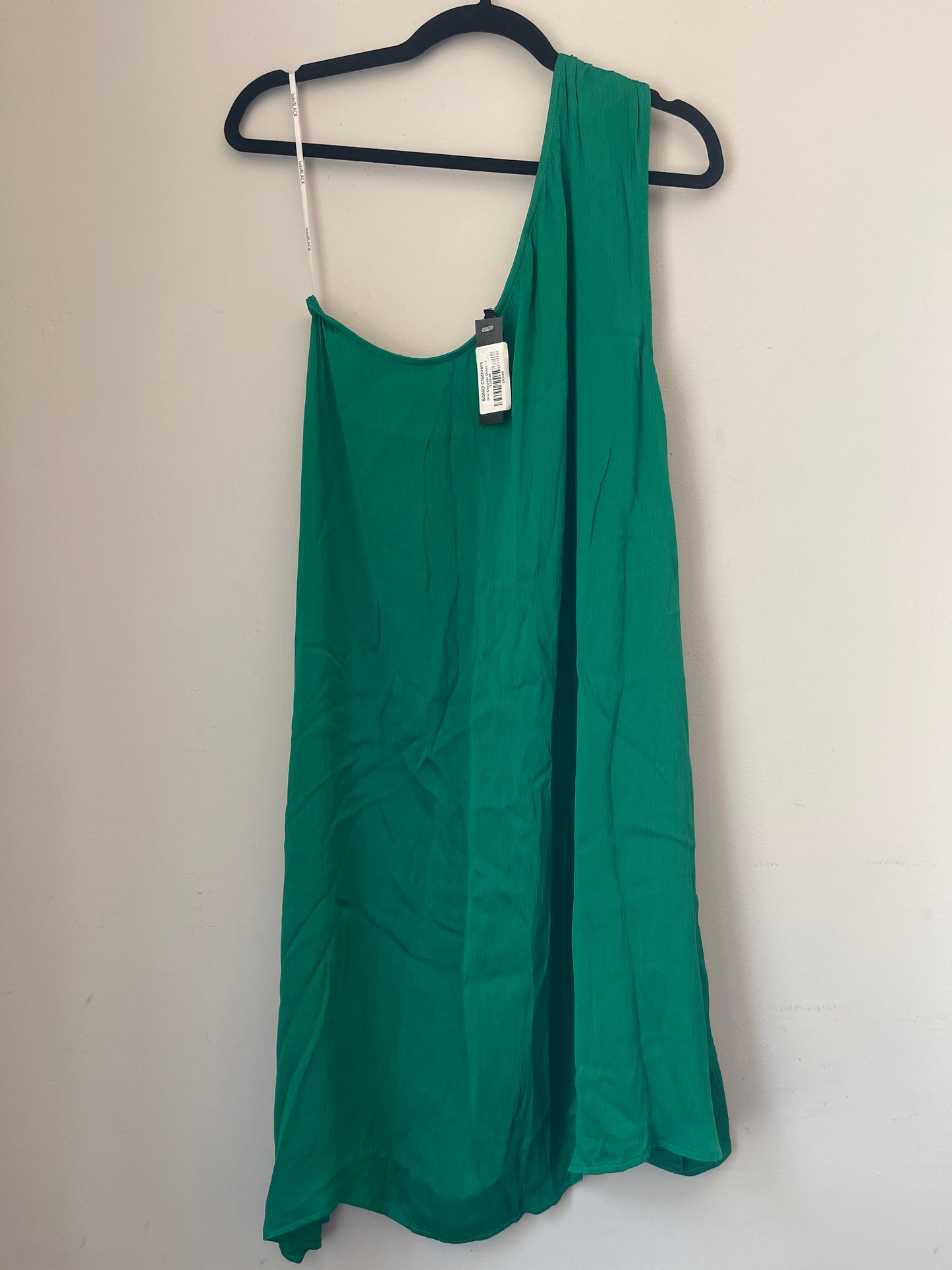 L NWT Bobi black Green One Shoulder Dress