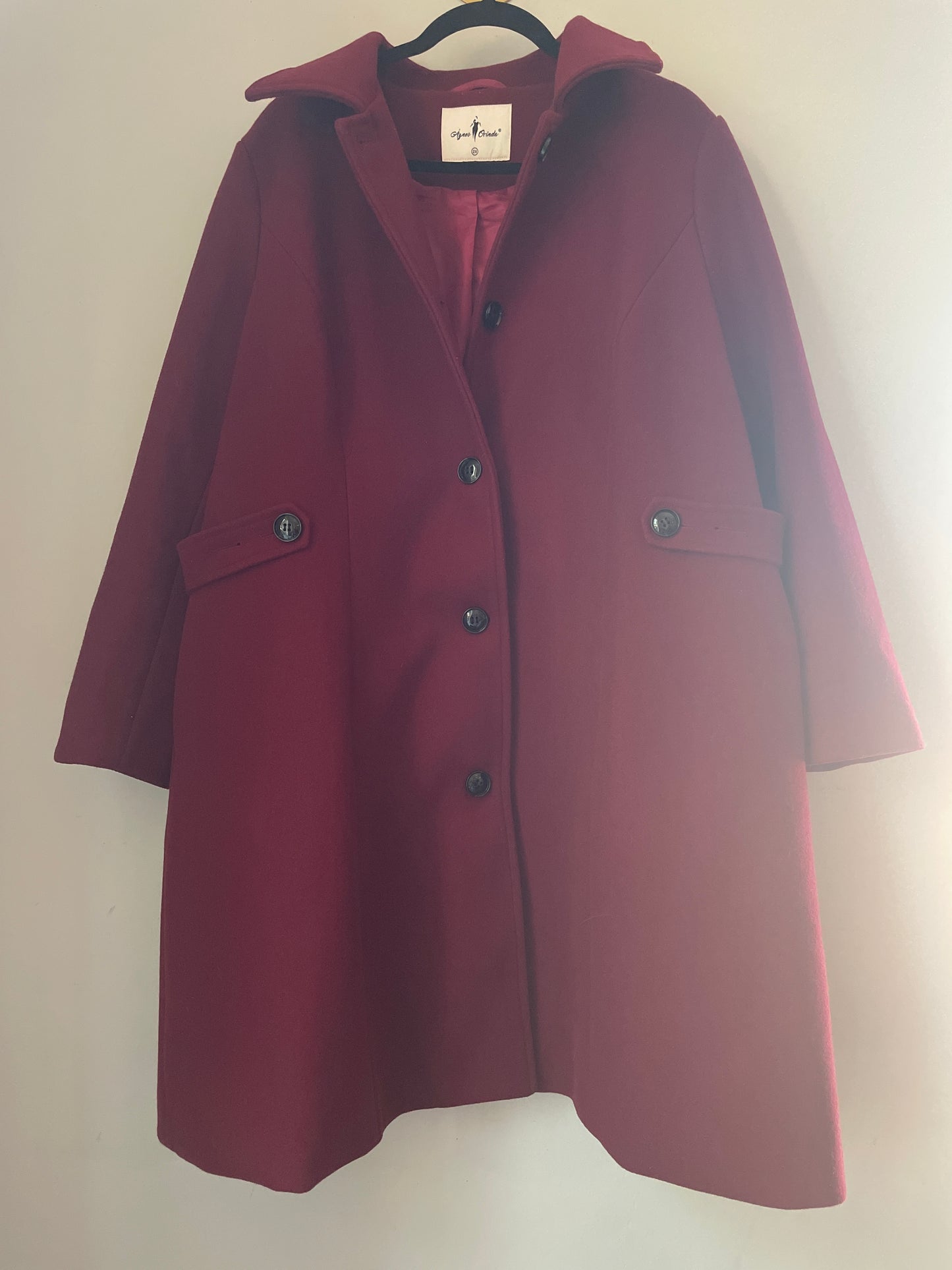 2X Agnes Orinda Burgundy Coat
