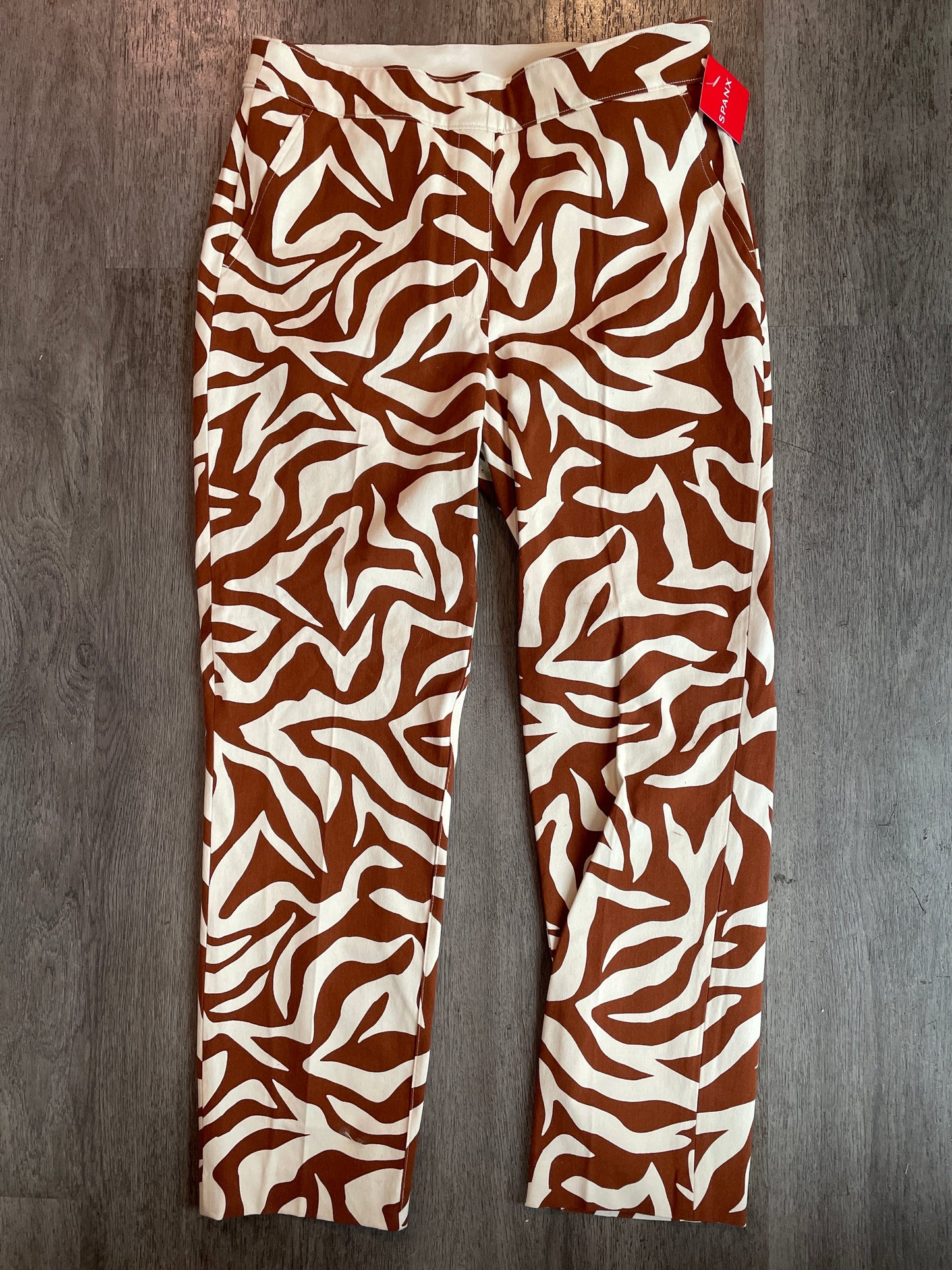 M NWT Spanx On-the-Go Printed Ankle Slim Straight Leg Pants