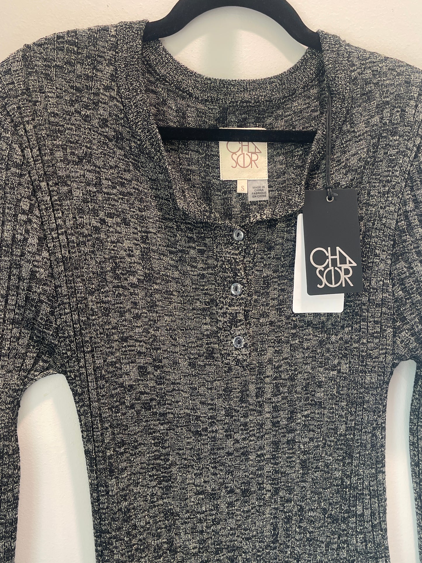S NWT CHASER Metallic Sweater Dress