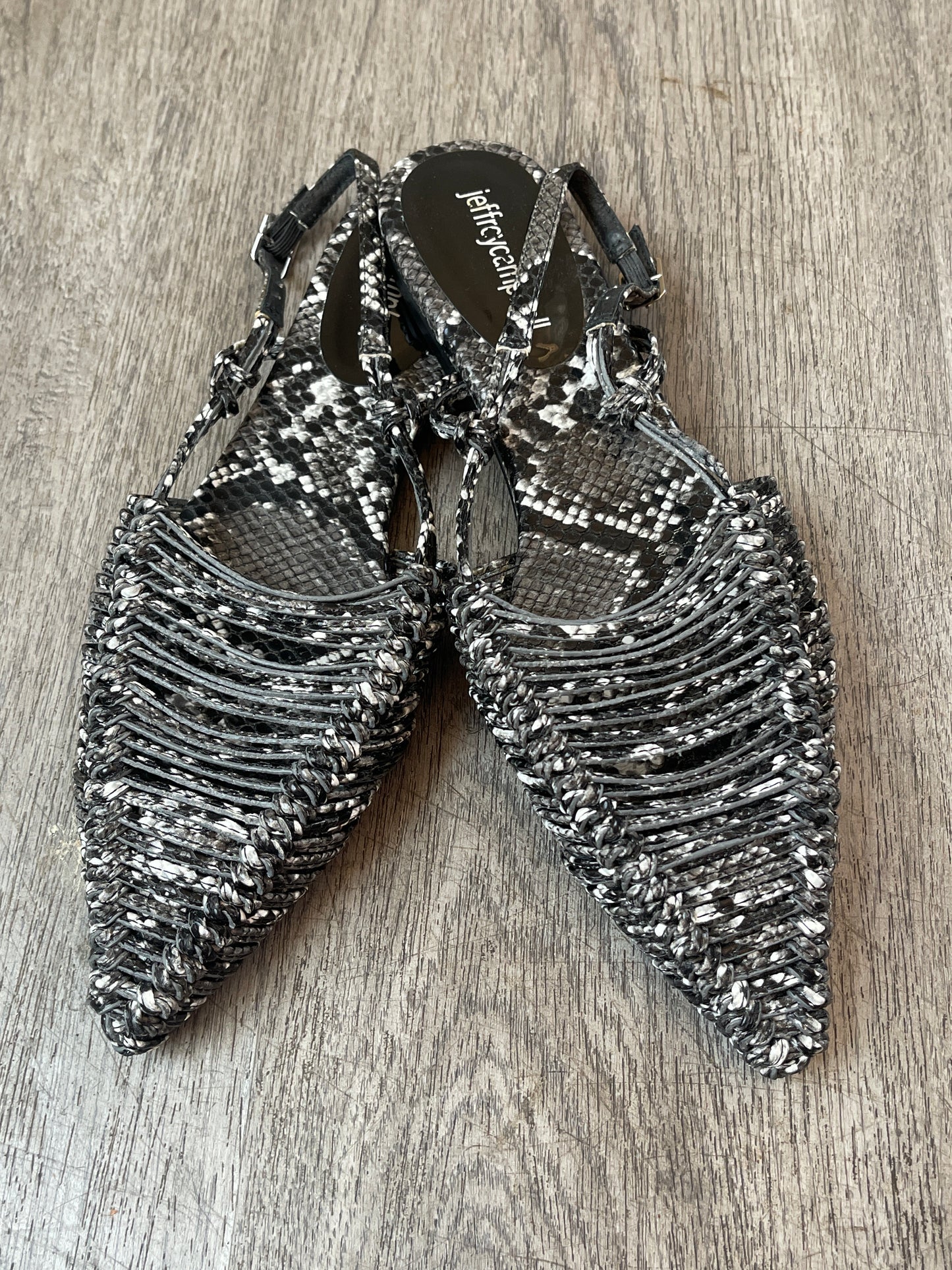 8.5 Jeffrey Campbell Snakeskin Slingback Flat