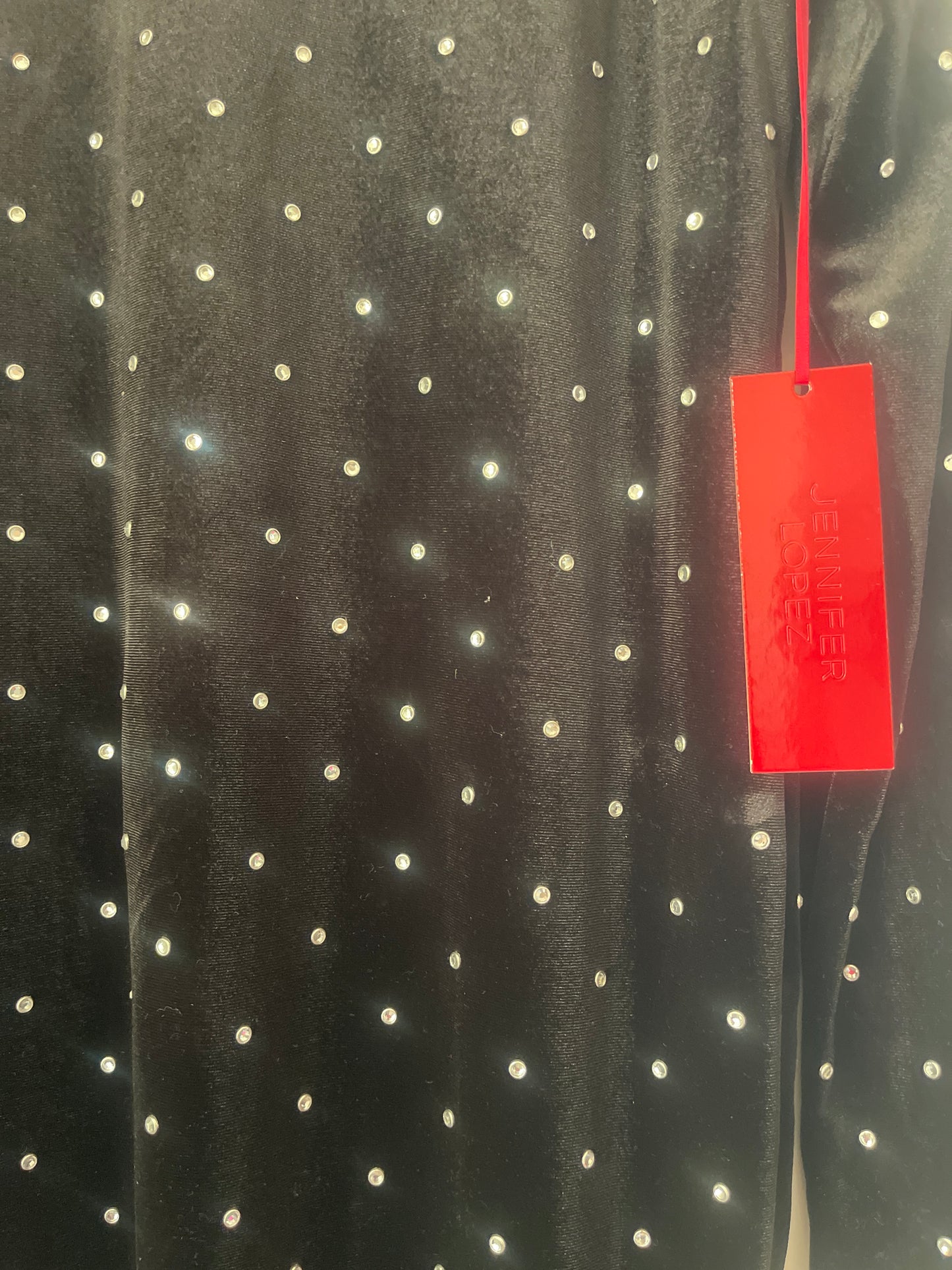 L NWT Jennifer Lopez Velour + Rhinestone Dress