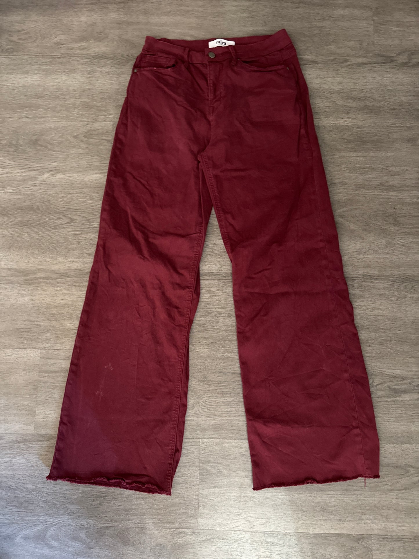28 Mica Maroon Wide Leg Denim Pants