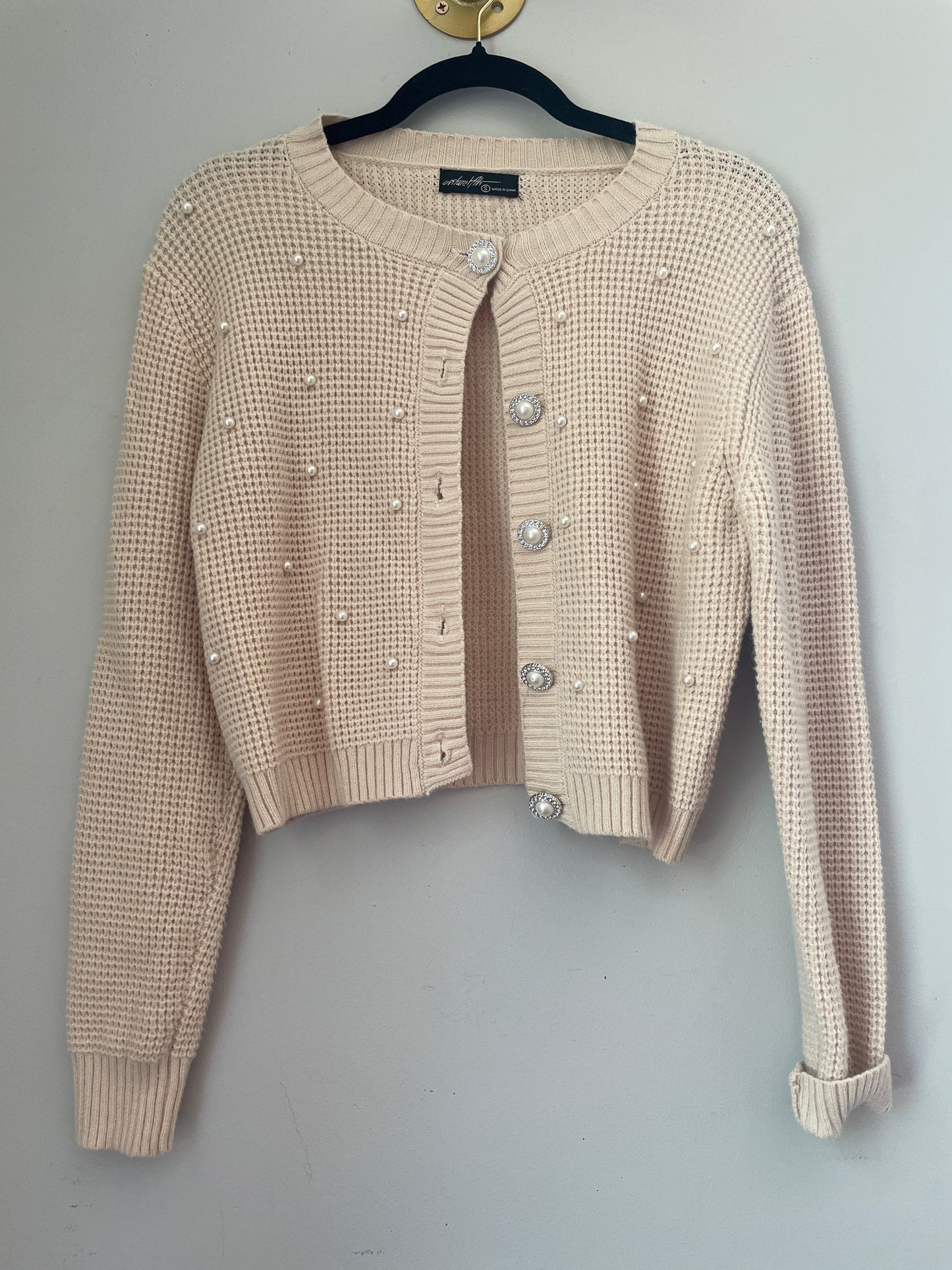 S Ivory Pearls Cardigan