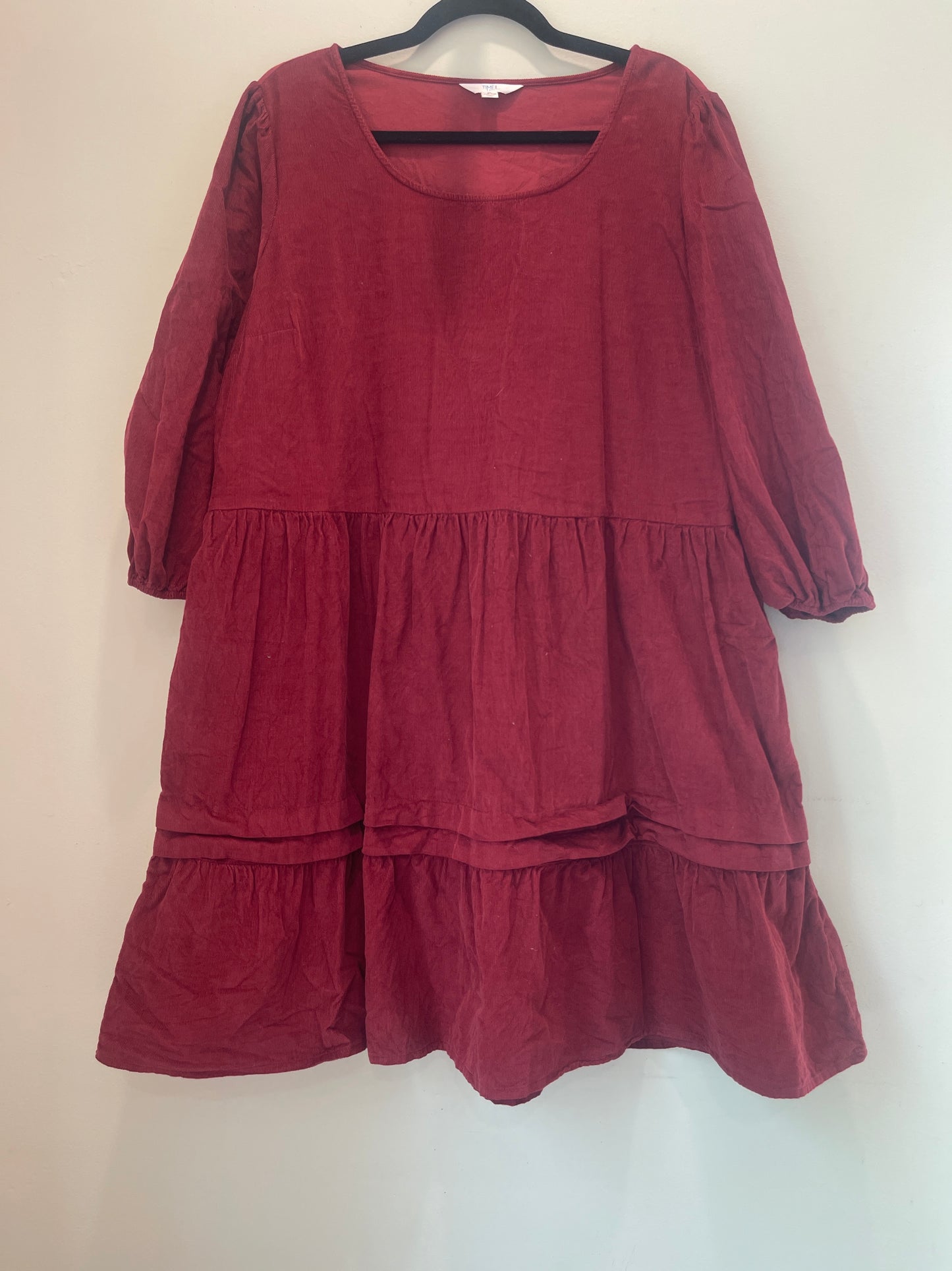 XL 16/18 Time & Tru Burgundy Corduroy Dress