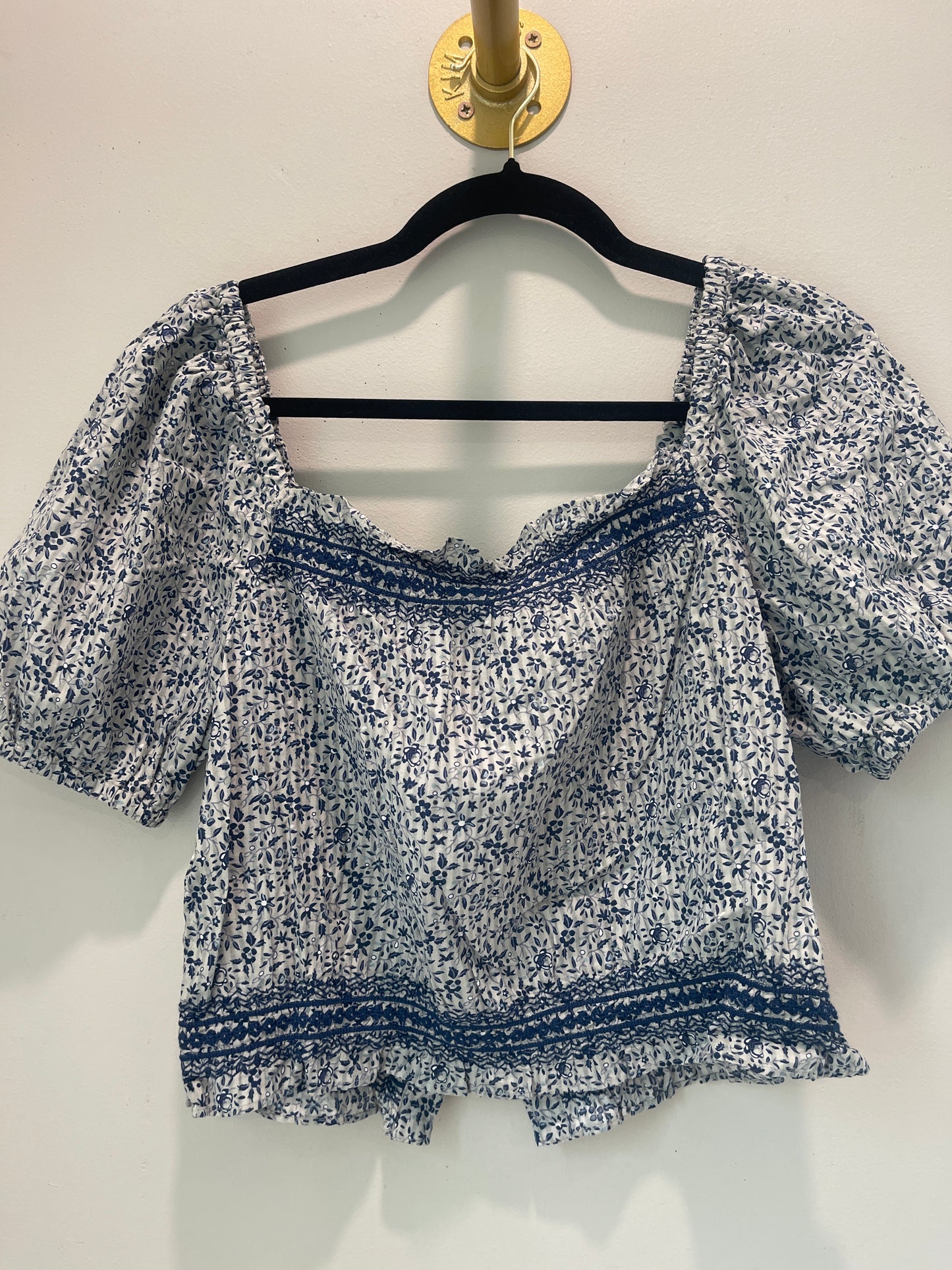M NWT Madewell Blue Floral Crop