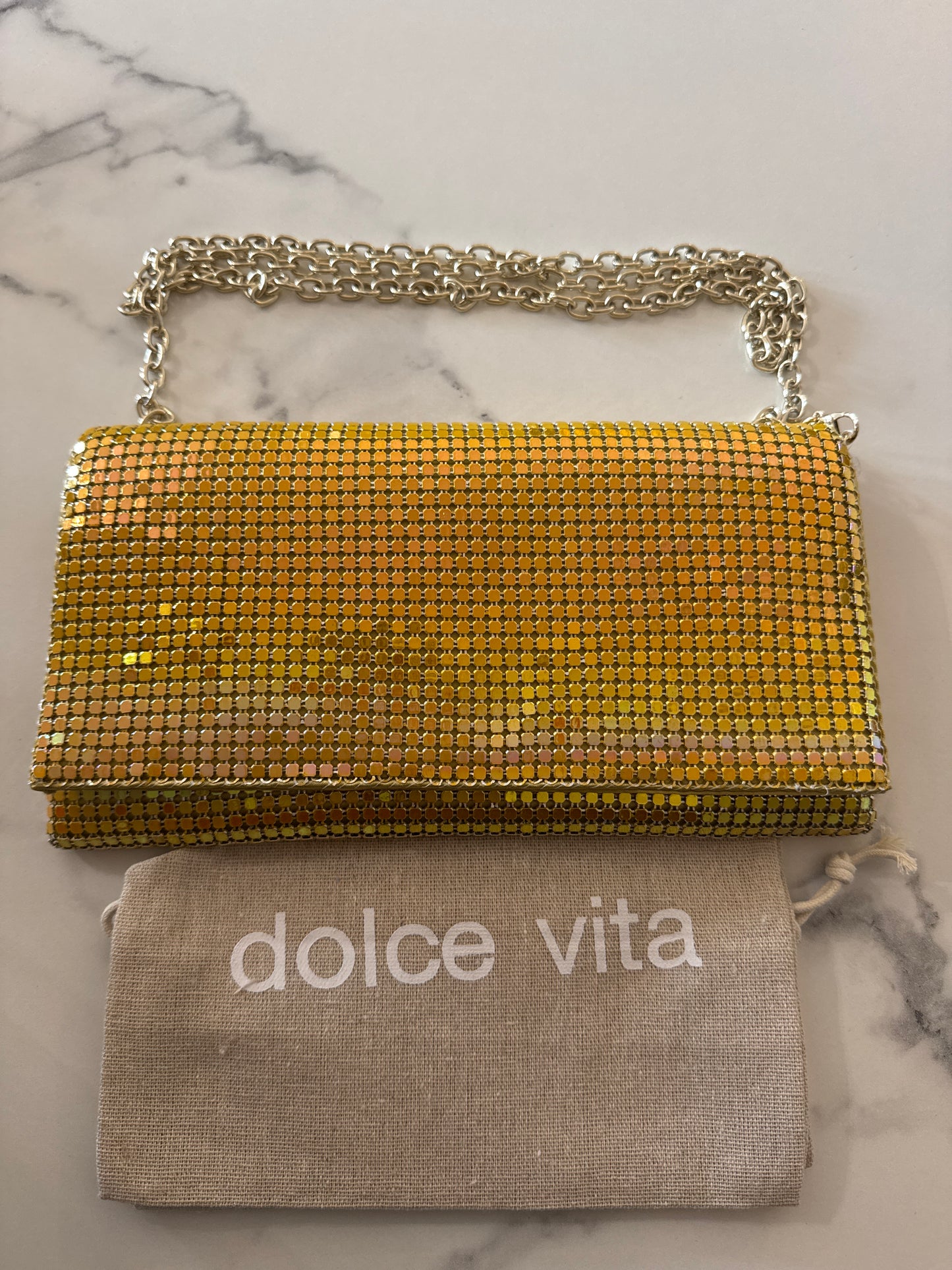 NWT Dolce Vita Yellow Crossbody Clutch w/Dust Bag
