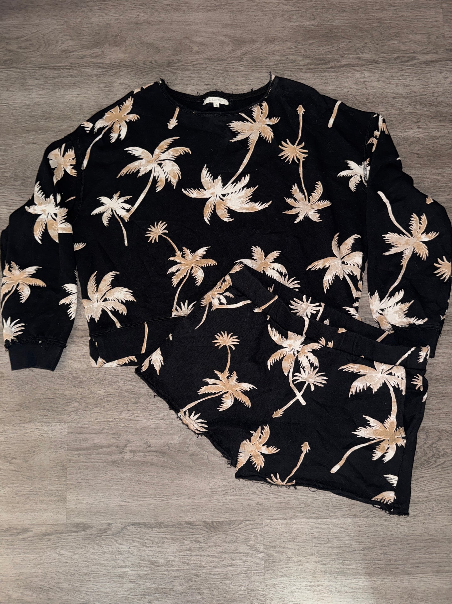 M Z Supply Palm Tree Crewneck & Short Set