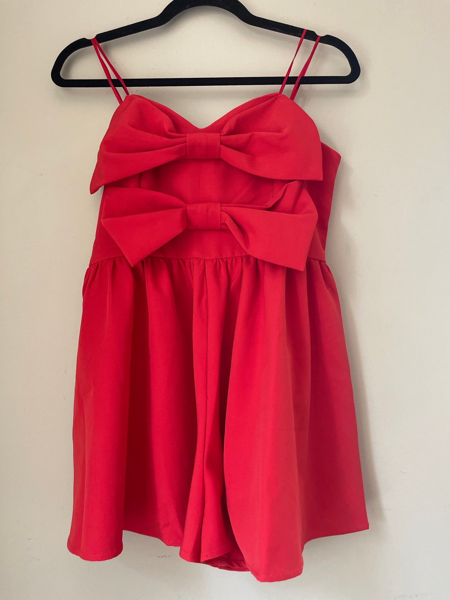 M Red Bow Romper