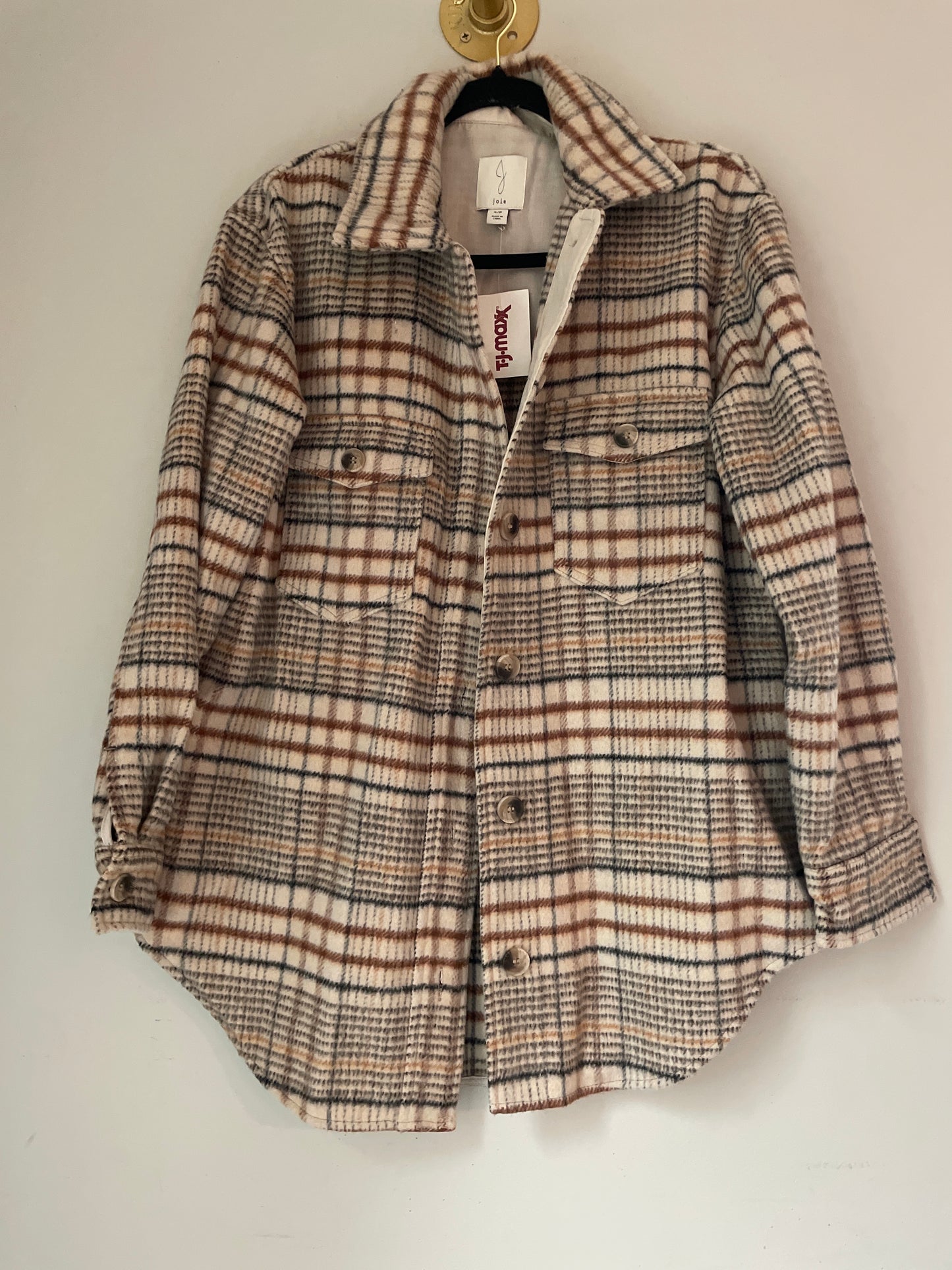 S NWT joie Plaid Fleece Jacket