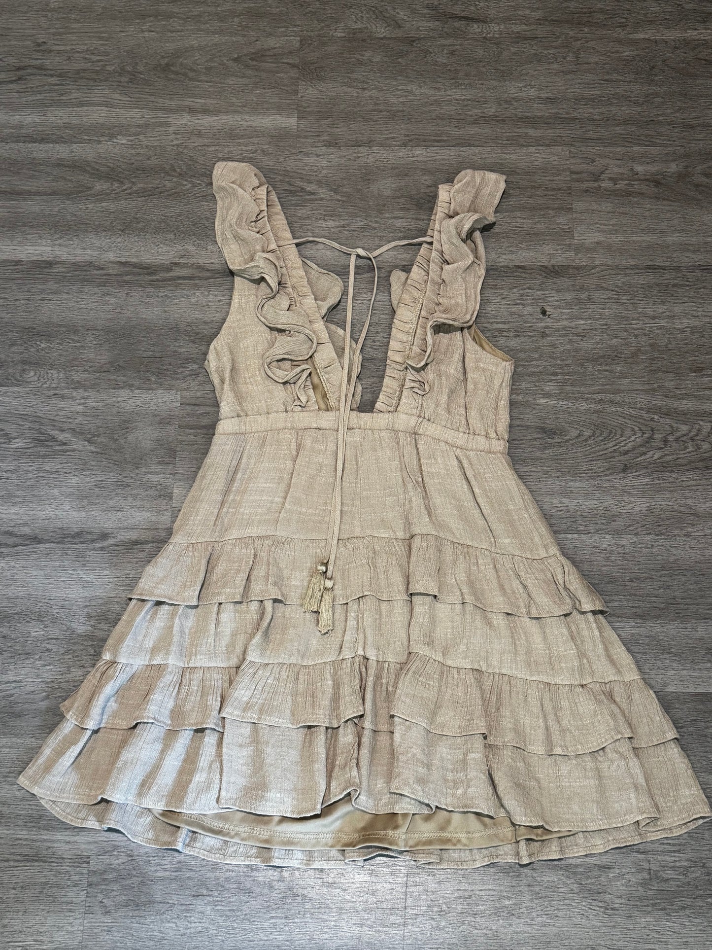 L Urban Daizy Buttercup Babe Deep V-Neck Ruffle Mini Dress