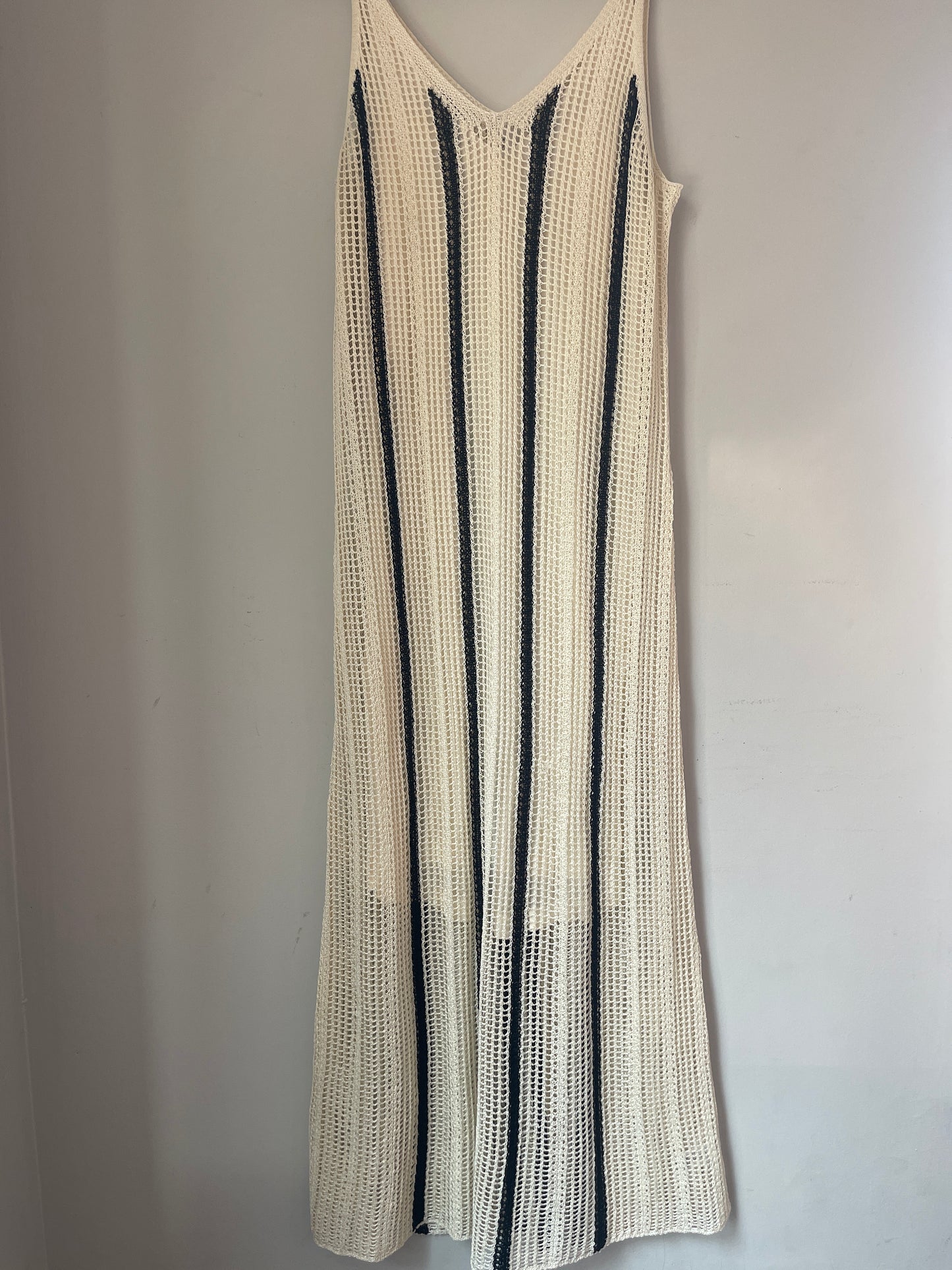 L A New Day Black Cream Crochet Maxi