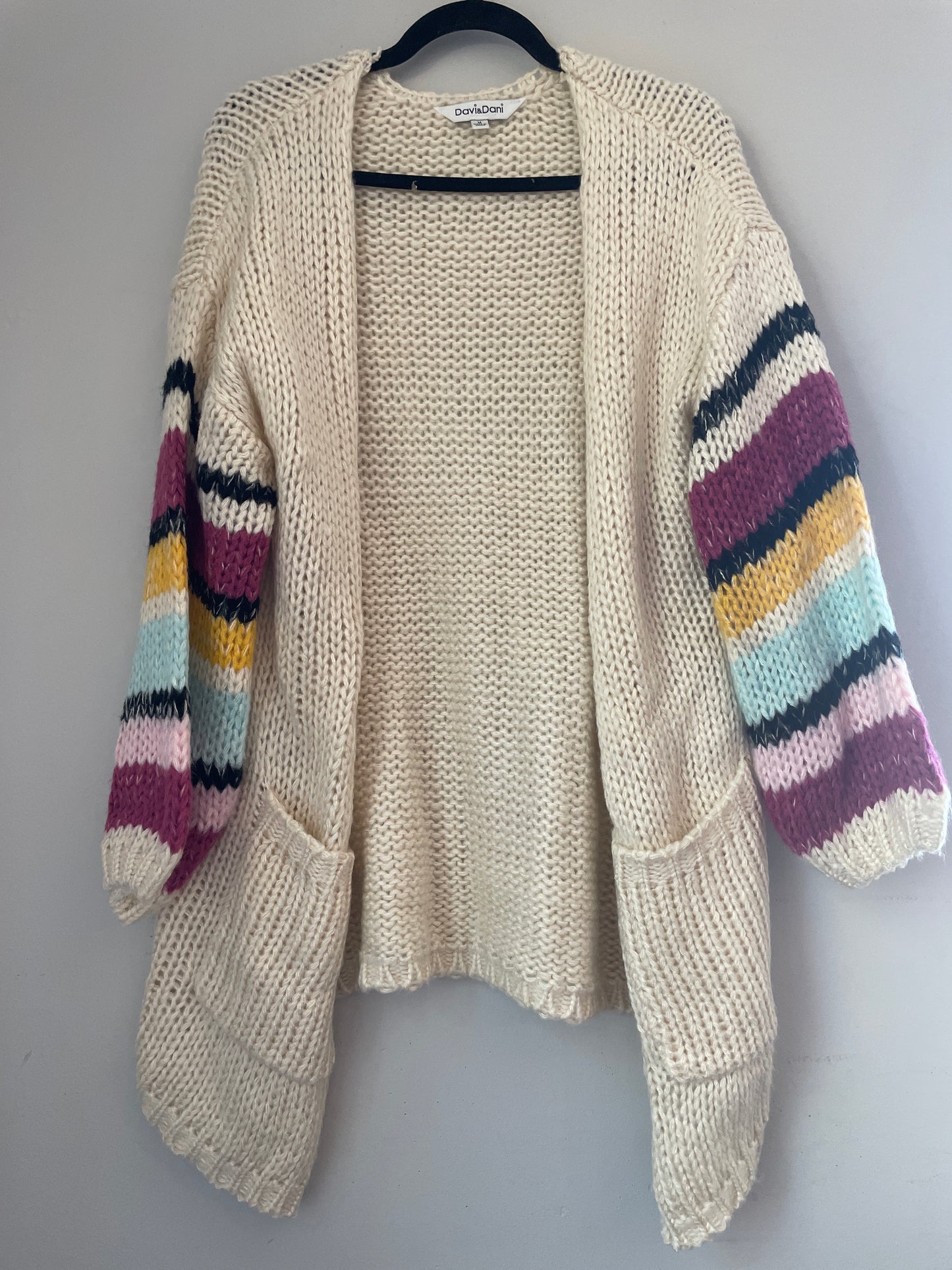 M Davi & Dani Knit Cardigan Stripe Sleeve