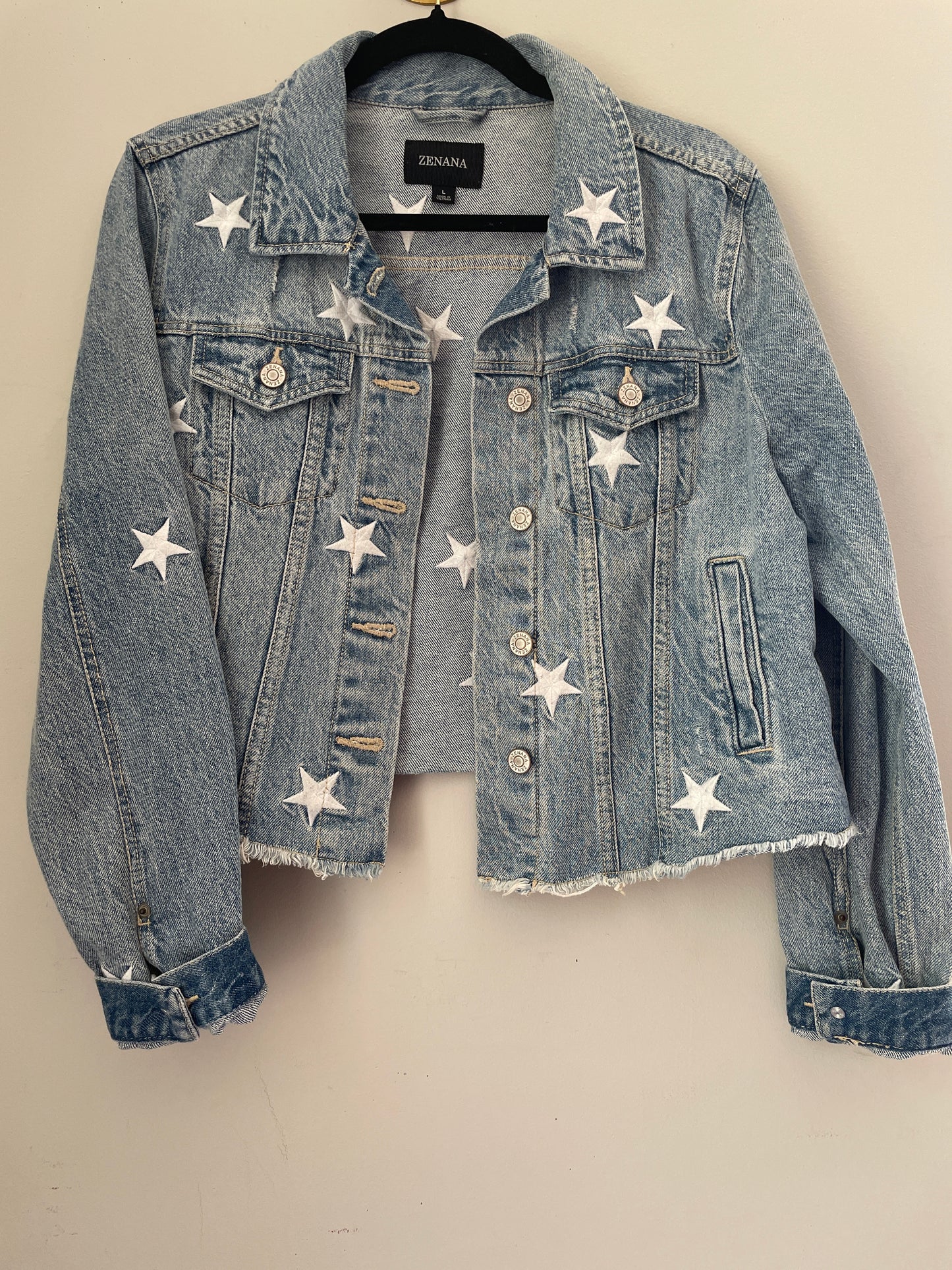 L Zenana Stars Jean Jacket