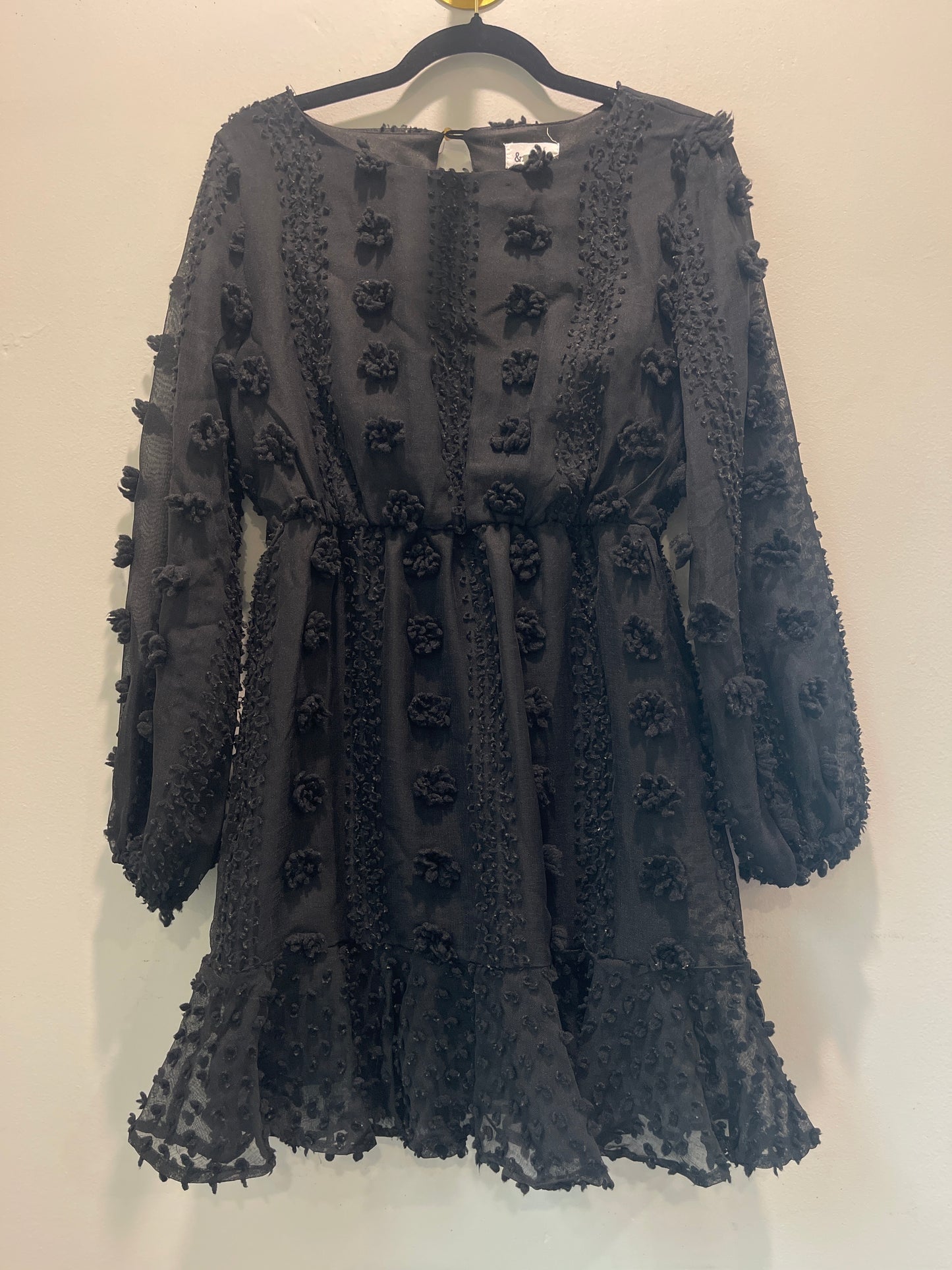 S &merci Black Swiss Dot Dress
