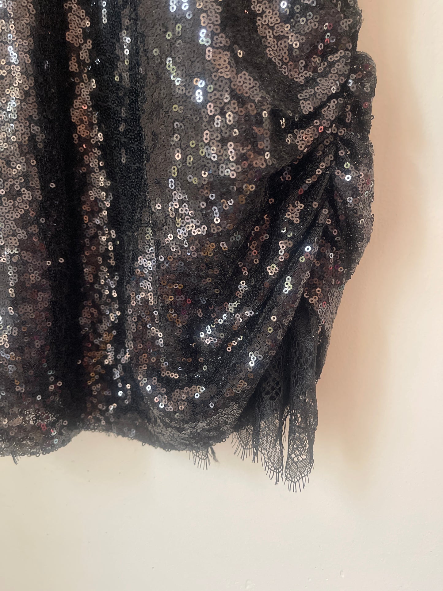 S Black Sequin Mini Dress