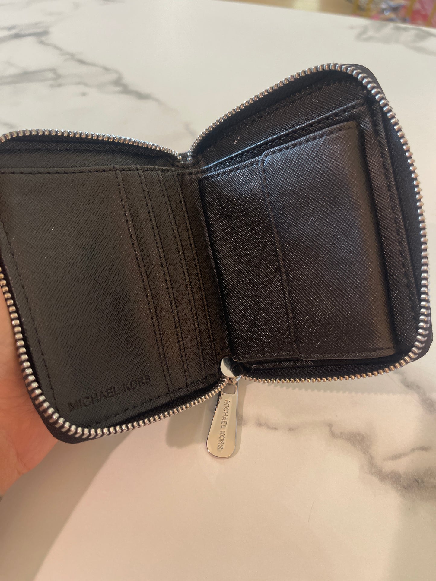 Michael Kors Black Zip Wallet Small
