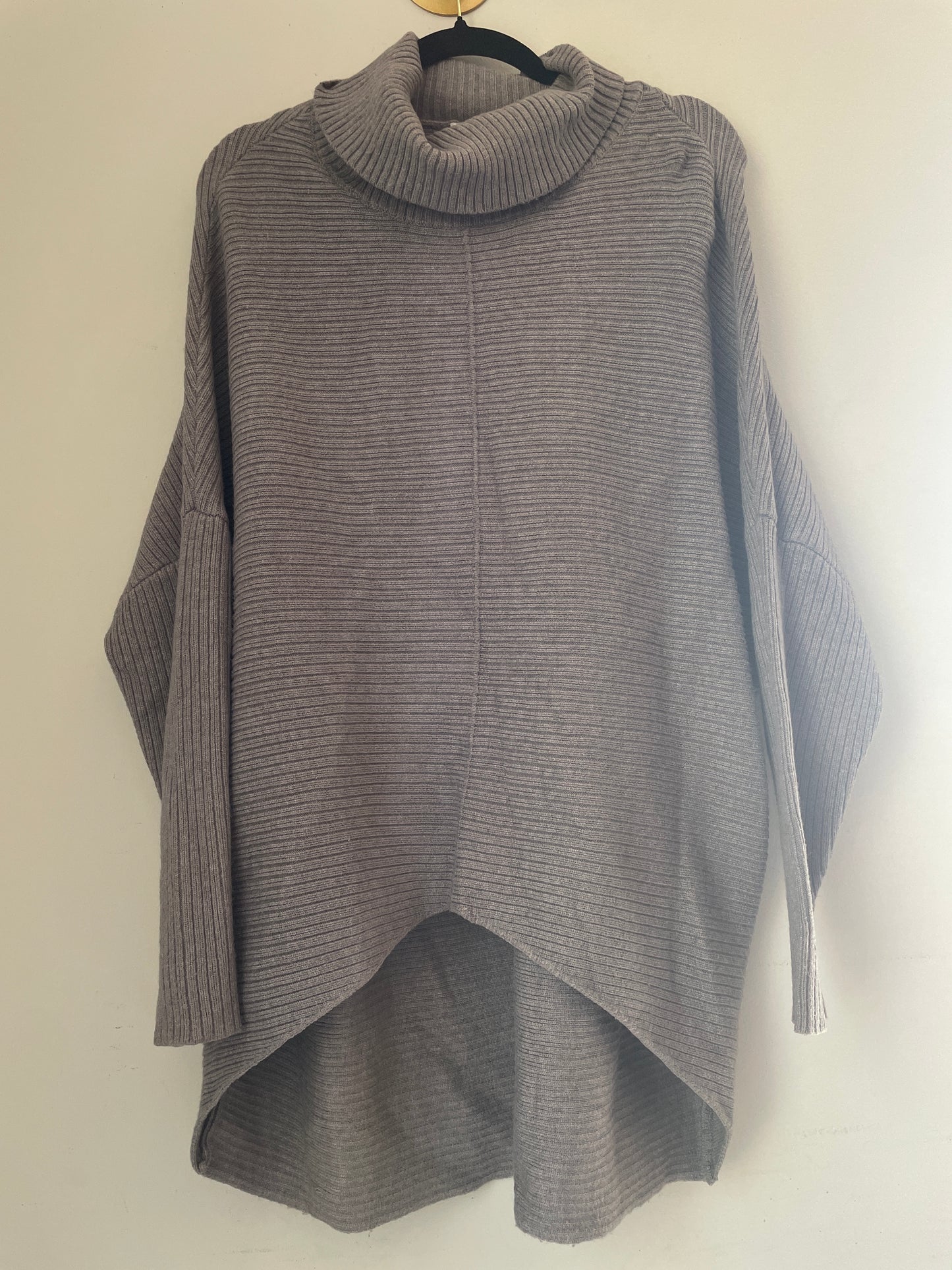 S Cyrus Gray Turtleneck Sweater Tunic