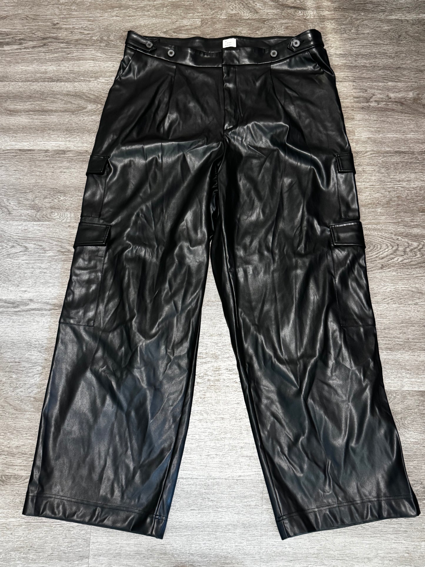 17 A New Day women's high-rise straight faux leather cargo pants