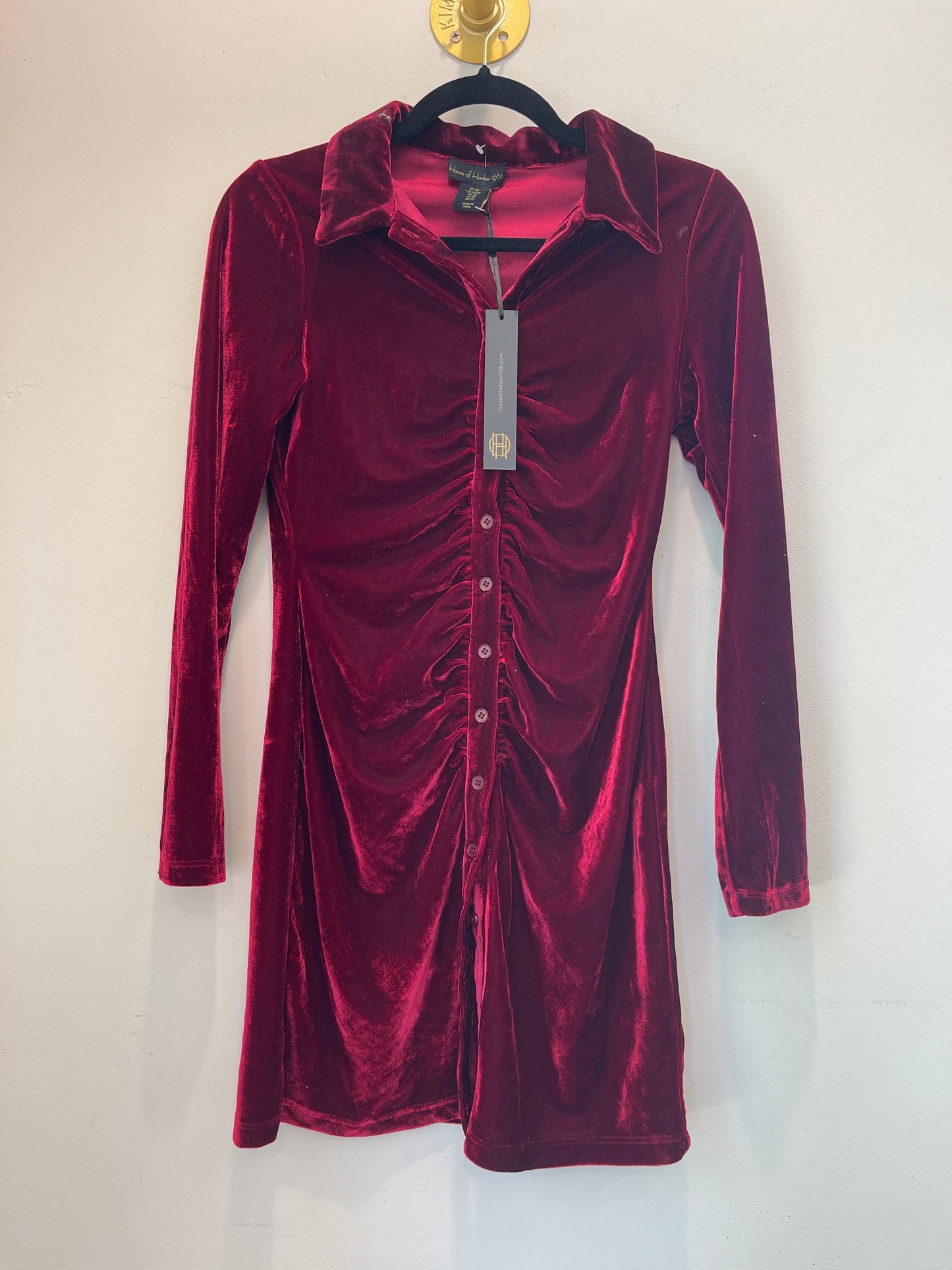 XS NEW House of Harlow Velvet Button Up Dress