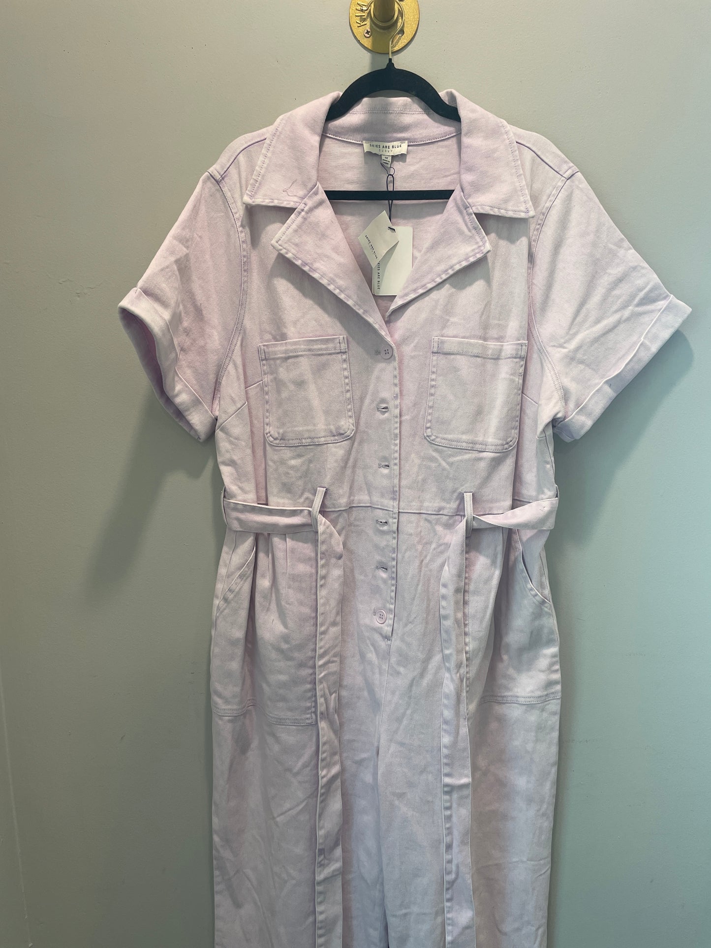 1X NWT Lavender Denim Jumpsuit