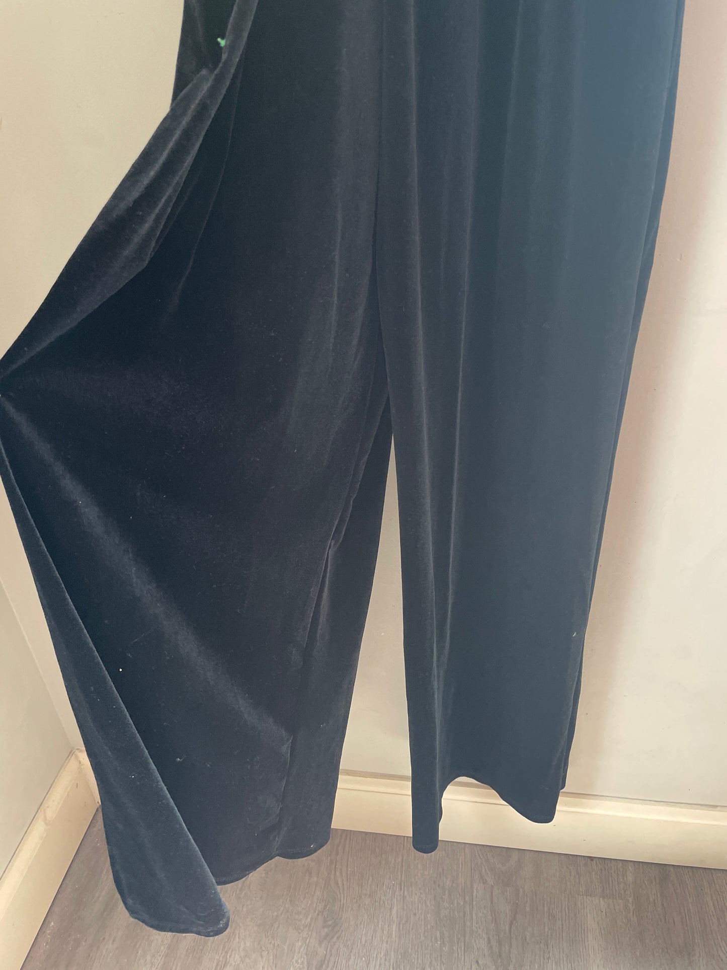 L Black Velvet Romper