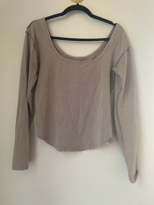 L We the Free Free People Taupe Scoop Back