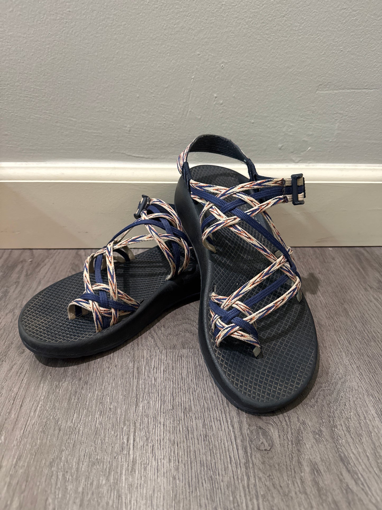 10 Chaco Blue Tan ZX3 Sandal
