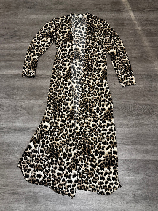 S LilyPad Cheetah Long Cardigan