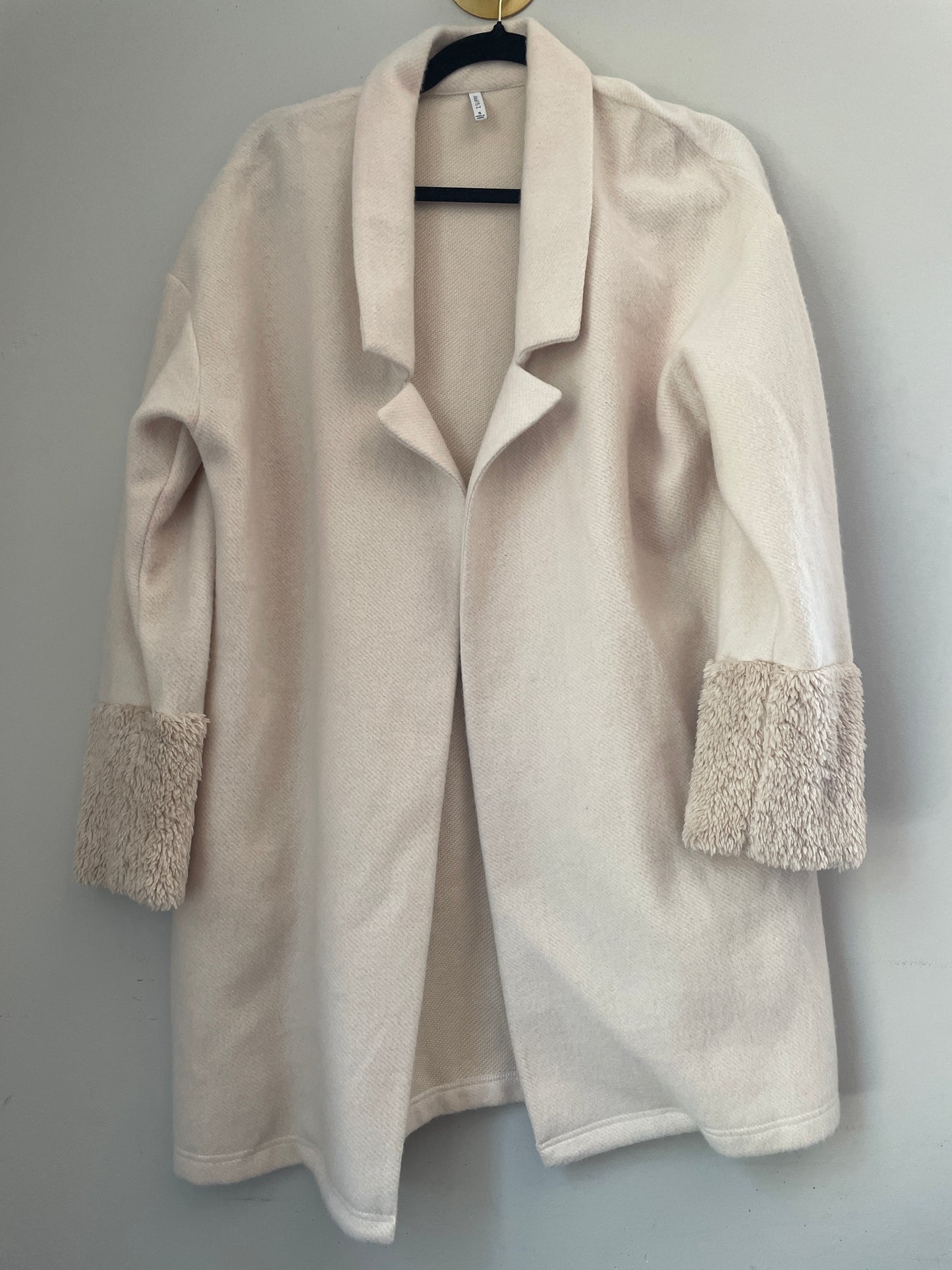 S Z Supply Cream Sherpa Jacket