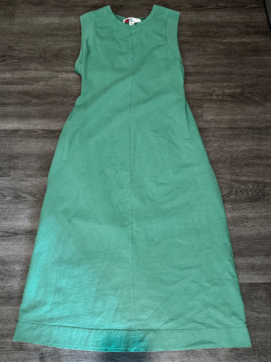 M FP Beach Free People Beach Dress Green Maxi Cut Out Back