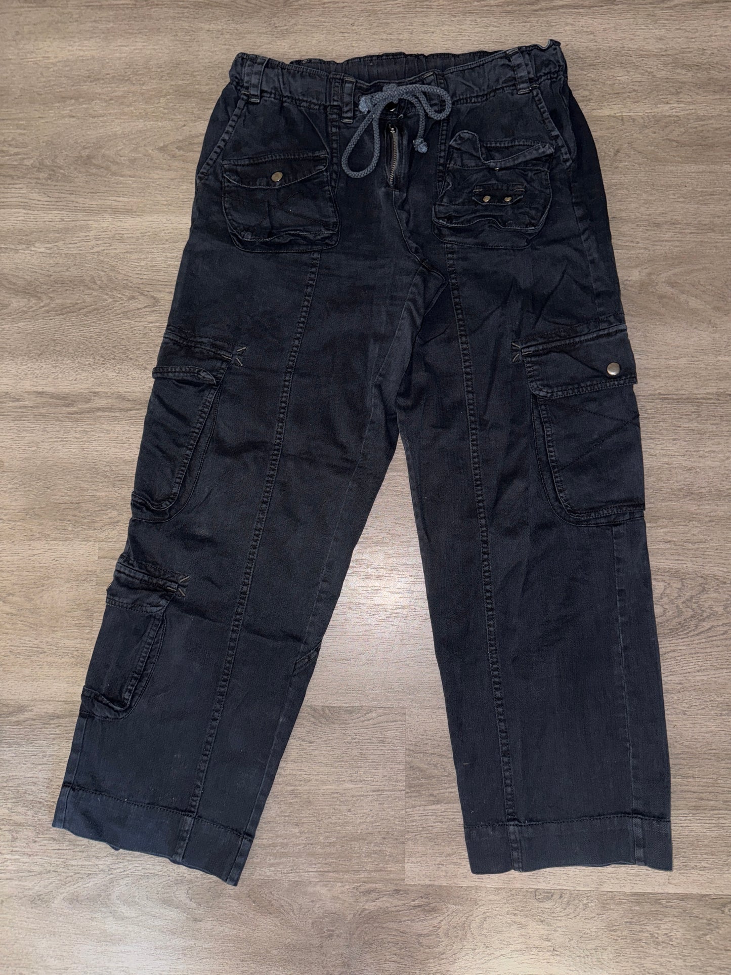 M Free People Black Cargo Baggy Pants