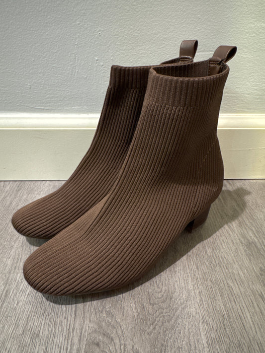 7.5 Joie Neely Brown Knit Sock Ankle Boots