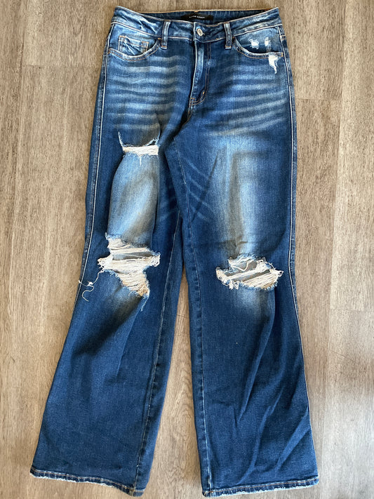 28 Flying Monkey Distressed Hi Rise Wide Leg