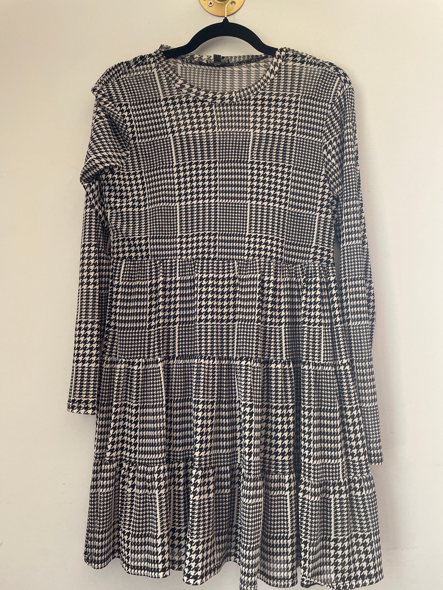 S Lily Rose Mesh Houndstooth Dress