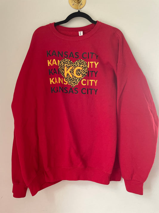 2XL KC Cheetah Heart Sweatshirt