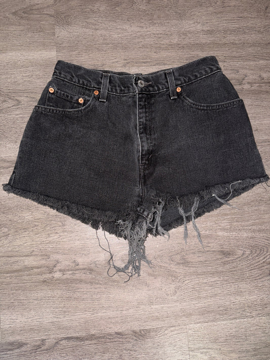 10 Levi 550 Black Cut-Off Shorts