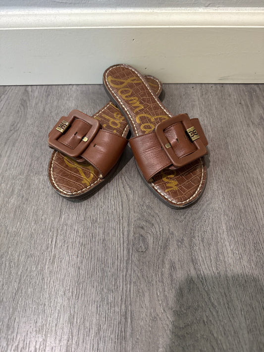 7 Sam Edelman Brown Buckle Slides