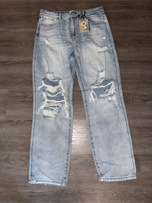 11/29 NWT Insane Gene Light Wash Ripped Straight Jeans