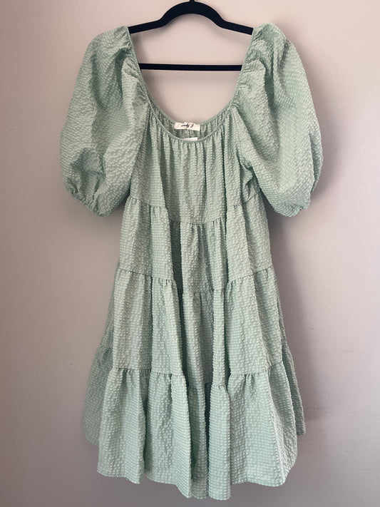 S NWT Lovely J Green Gingham Dress
