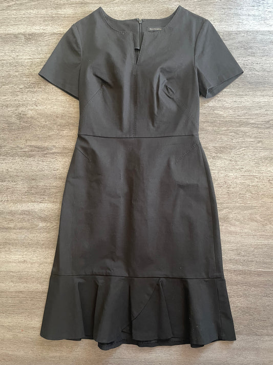 8 Banana Republic Black Fit & Flare Midi Dress – Short Sleeve Workwear Classic