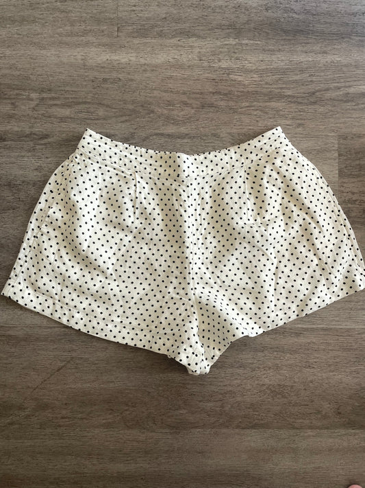 M Kate Spade Cream Polka Dot High Waisted Shorts – Lightweight