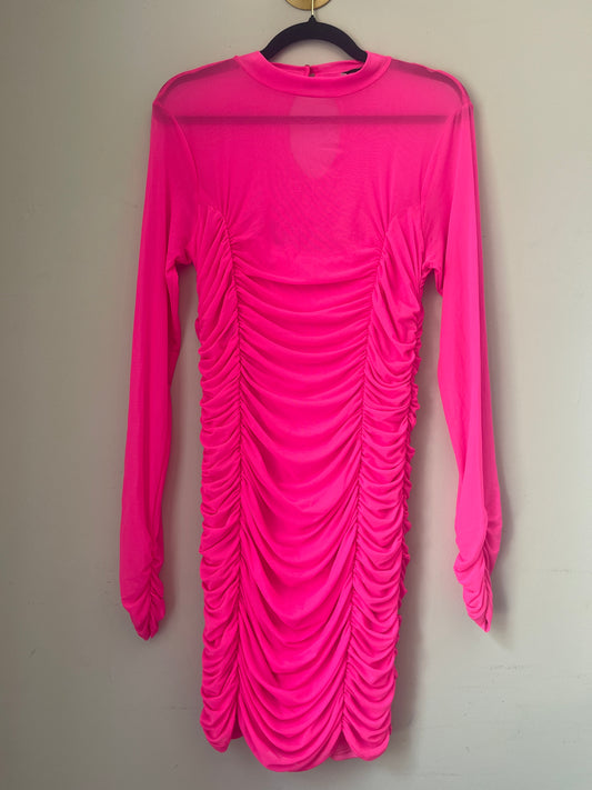 XL Neon Pink Mesh Body-con Dress