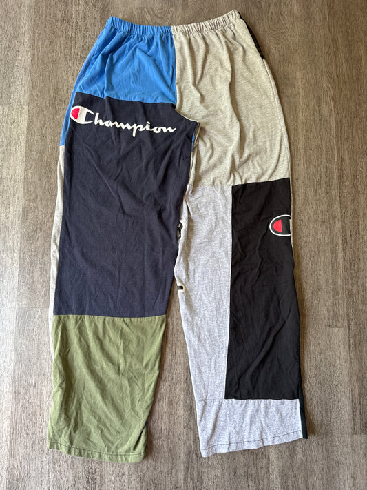 L Vintage Champion Color-Block Wide Leg Pants
