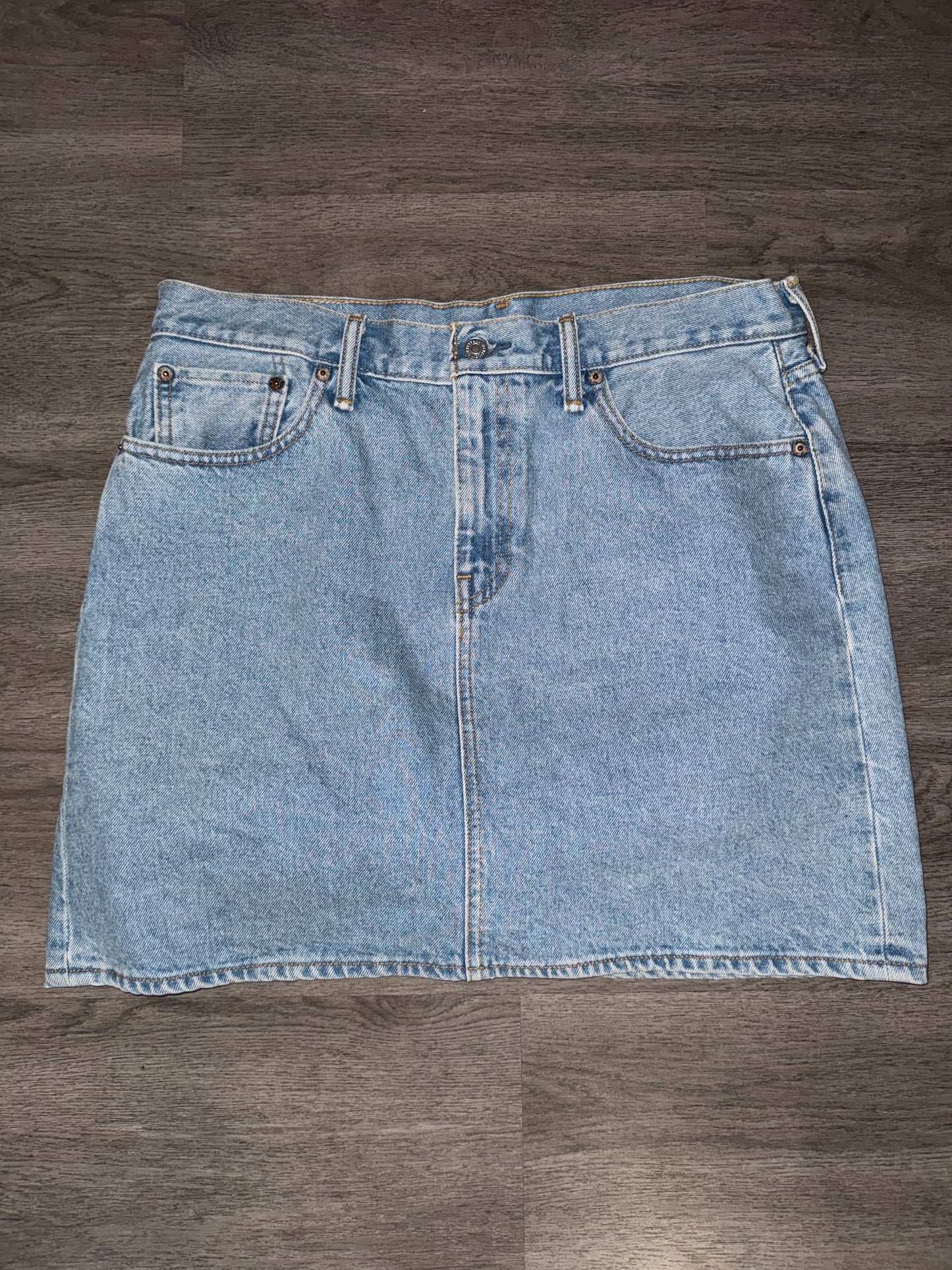 31 Levi Light Wash Denim Midi Skirt
