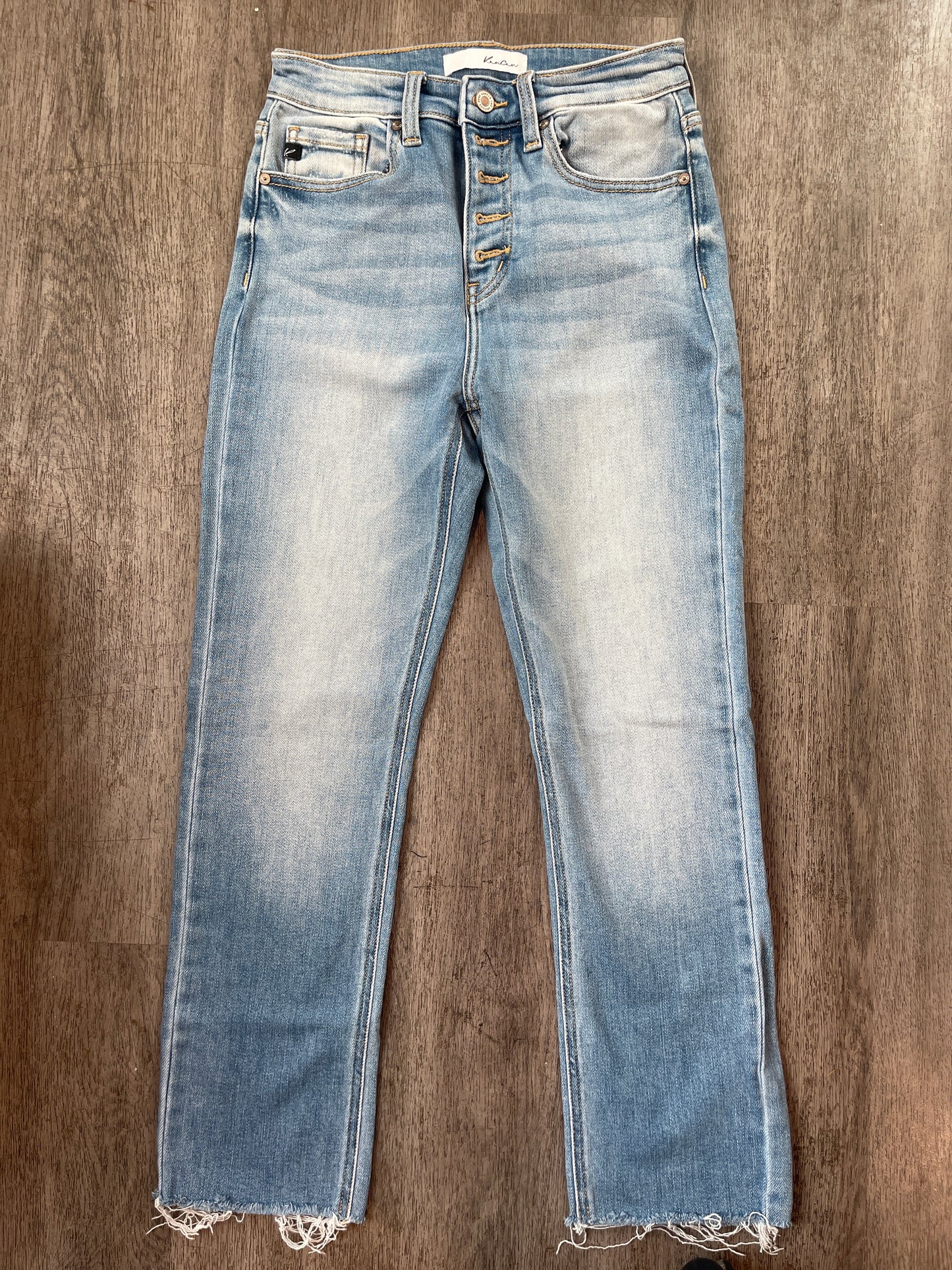 5/26 Kancan High Rise Bleach Wash Straight Jean